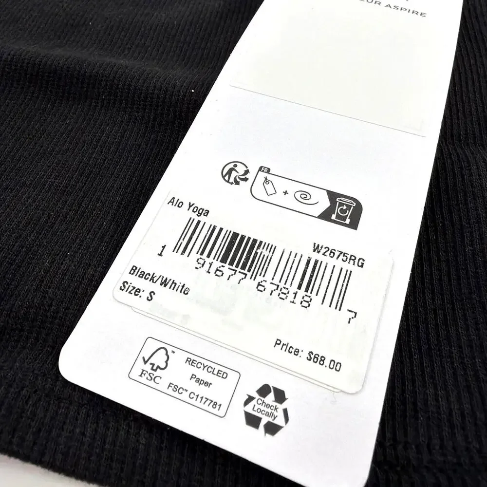 Alo Yoga Black White Aspire Tank Top Size S